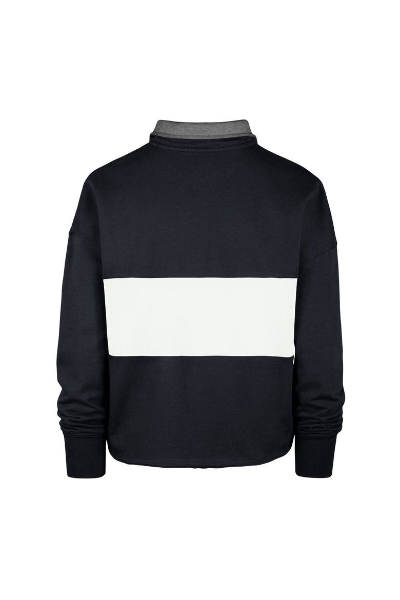 Women's '47 Navy New York Yankees Remi Quarter-Zip Cropped Top, Alternate, color, Navy