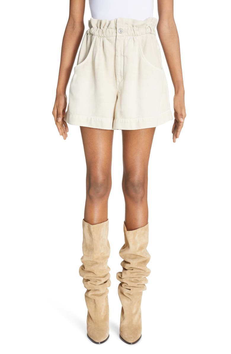 Isabel Marant Étoile Titea High Waist Paperbag Shorts, Main, color, 