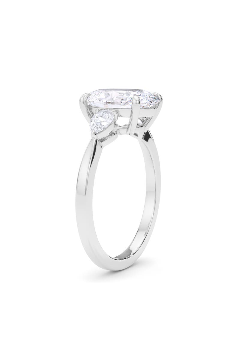 HauteCarat Oval & Pear Cut Lab Grown Diamond Ring, Alternate, color, 2.00 Ctw 18K White Gold