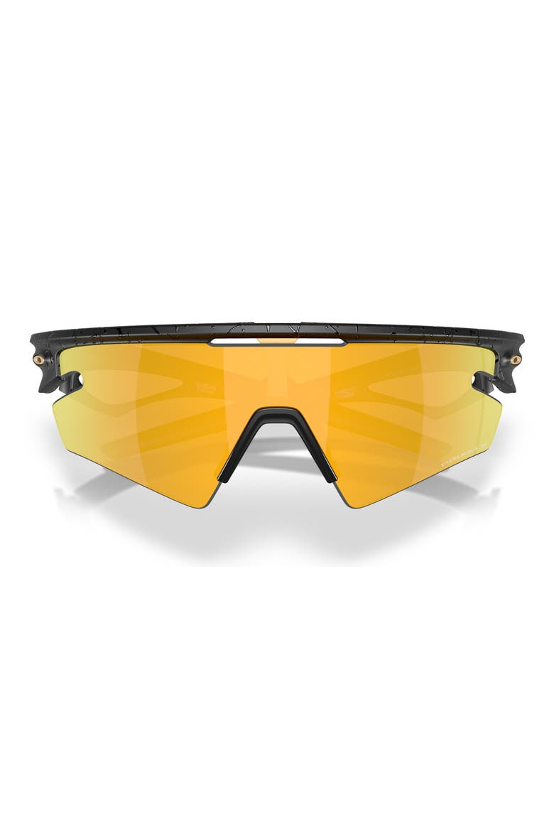 Gender Inclusive Sphaera 36mm Polarized Shield Sunglasses, Alternate, color, MATTE BLACK SPLATTER