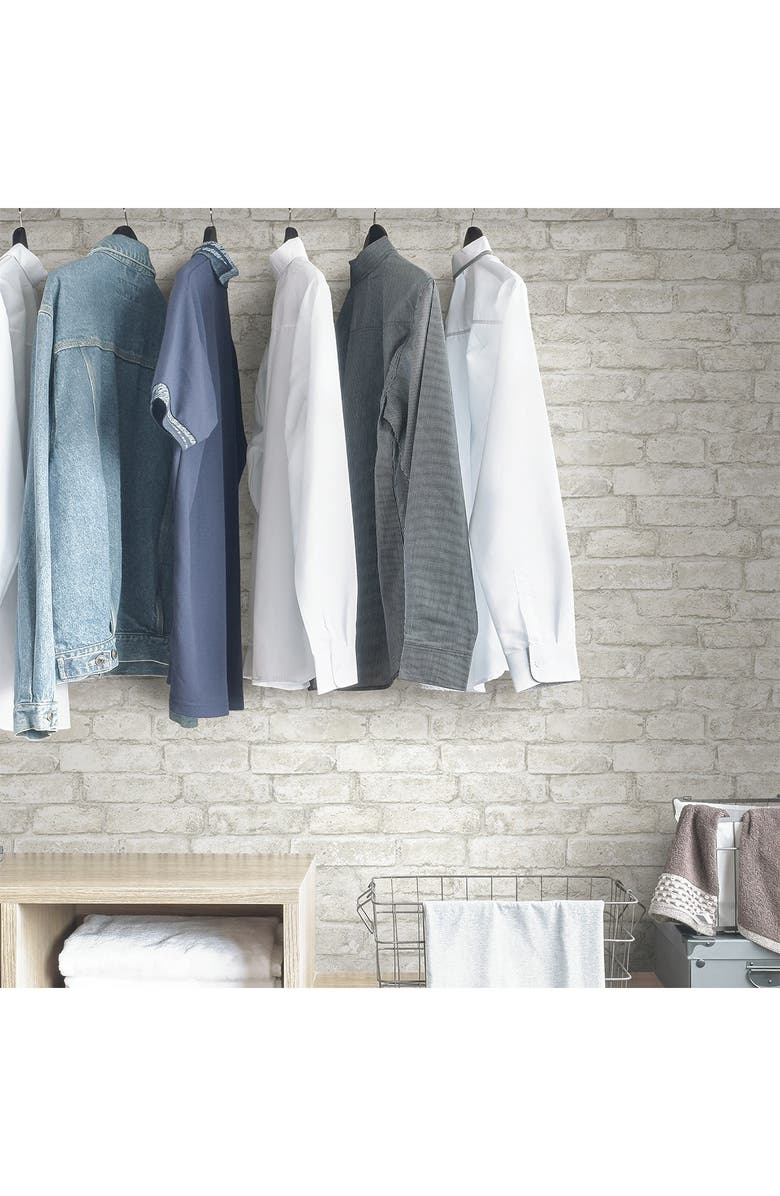 Wallpops White Denver Brick Peel & Stick Wallpaper, Alternate, color,