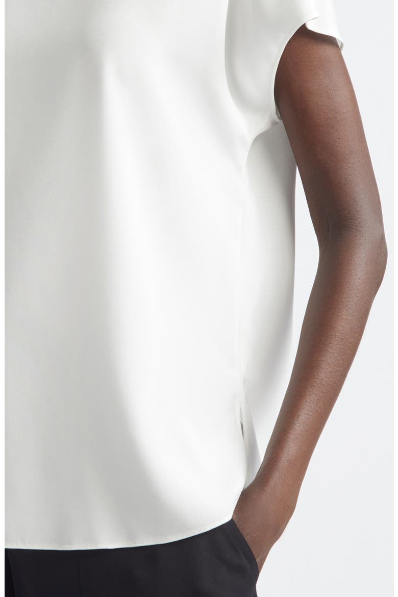 Short Sleeve Stretch Silk Top, Alternate, color, CLOUD