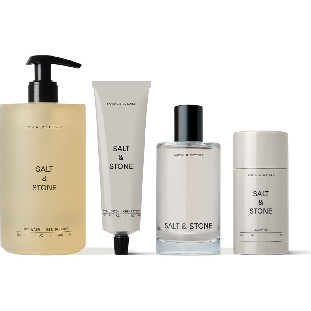 Salt & Stone Santal & Vetiver Full Body Care Ritual Set In Transparent