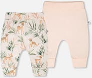 Deux par Deux 2 Pack Organic Cotton Jersey Evolutive Deer Printed Pants