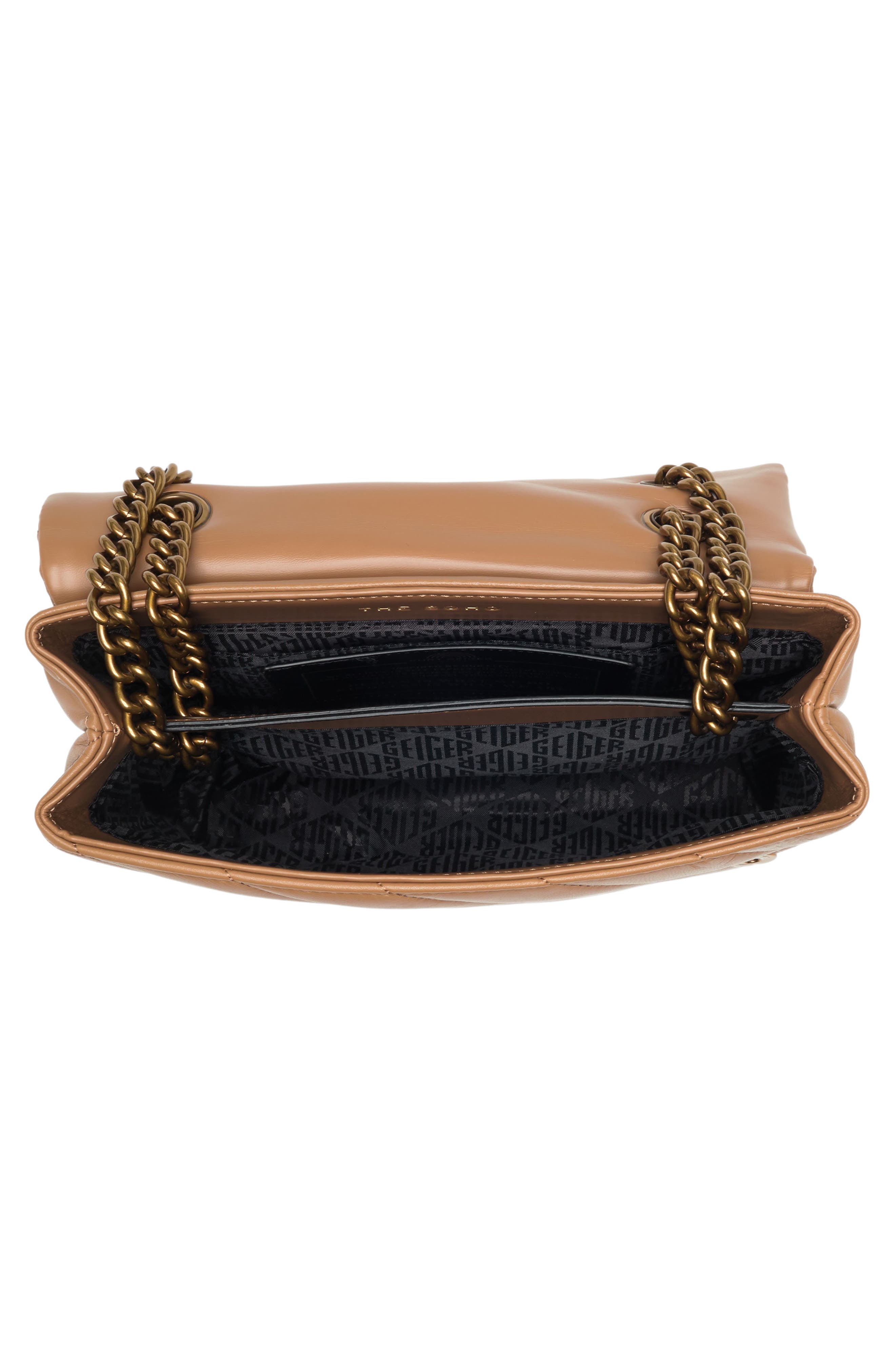 Kurt Geiger London Soho Quilted Shoulder Bag, Alternate, color, Camel