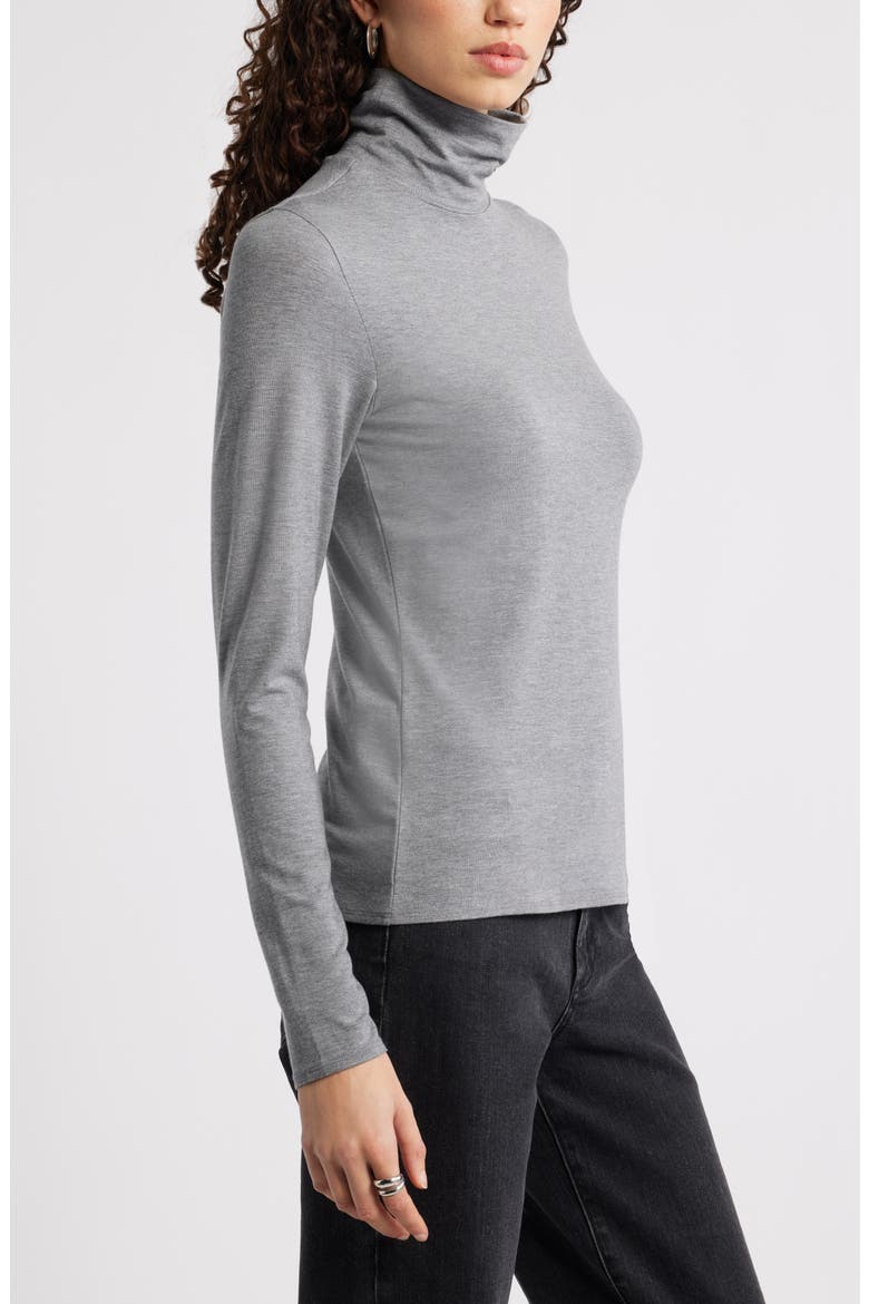 Turtleneck Knit Top, Alternate, color, GREY DARK HEATHER