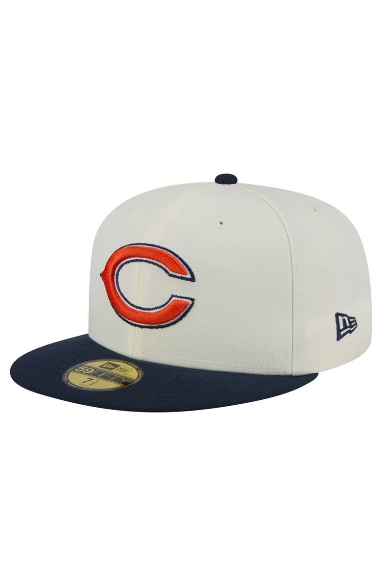 New Era Men's New Era  Cream/Navy Chicago Bears Main 59FIFTY Fitted Hat, Main, color, 