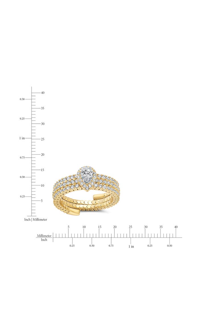 Pear Cut Cubic Zirconia Adjustable Ring, Alternate, color, 18KYG/ CLEAR STONE