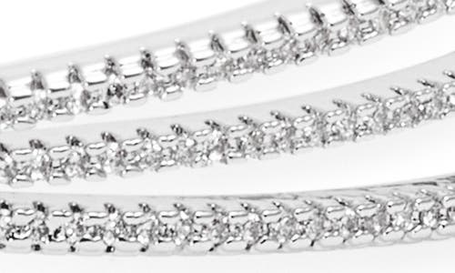 Nordstrom Criss Cross Cubic Zirconia Hinged Bangle In Silver