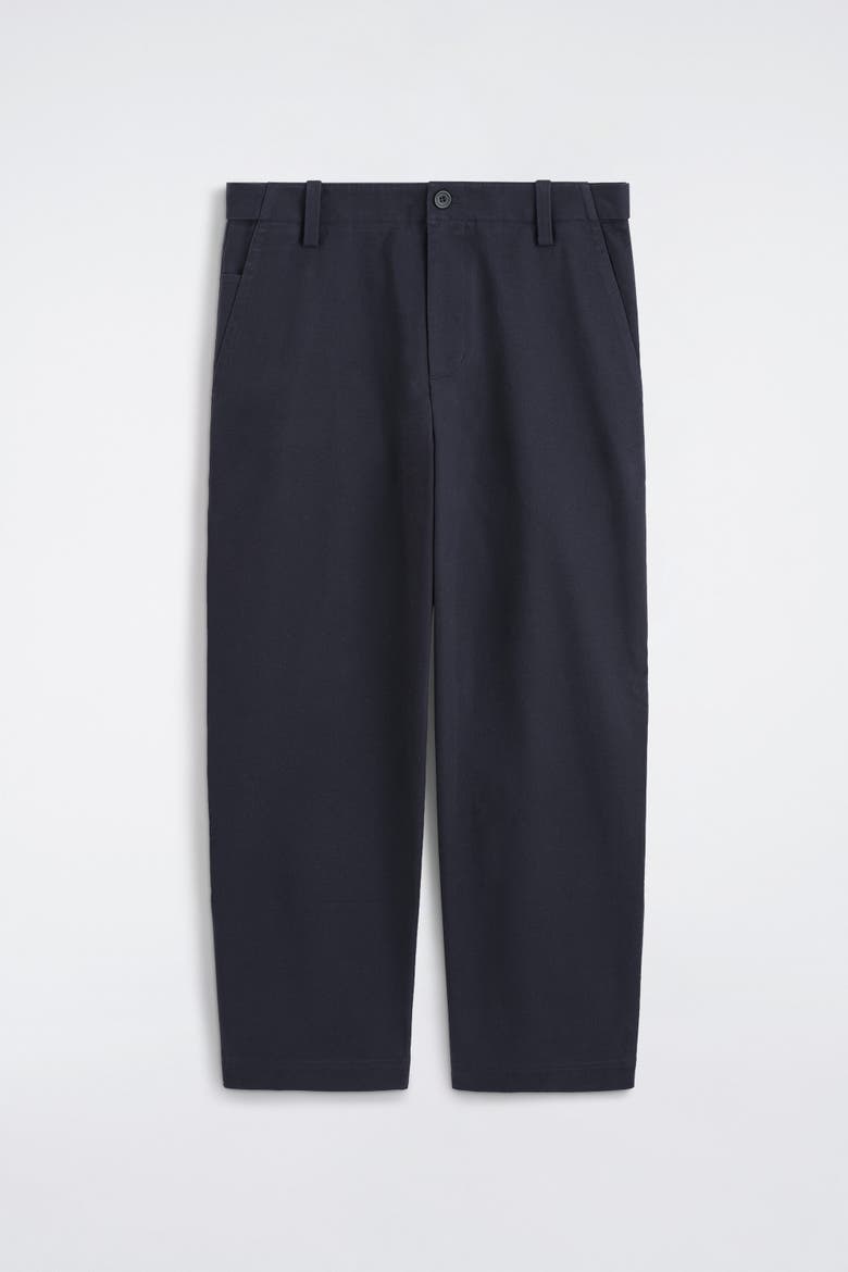 Cotton-Twill Relaxed-Fit Straight-Leg Pants, Alternate, color, NAVY
