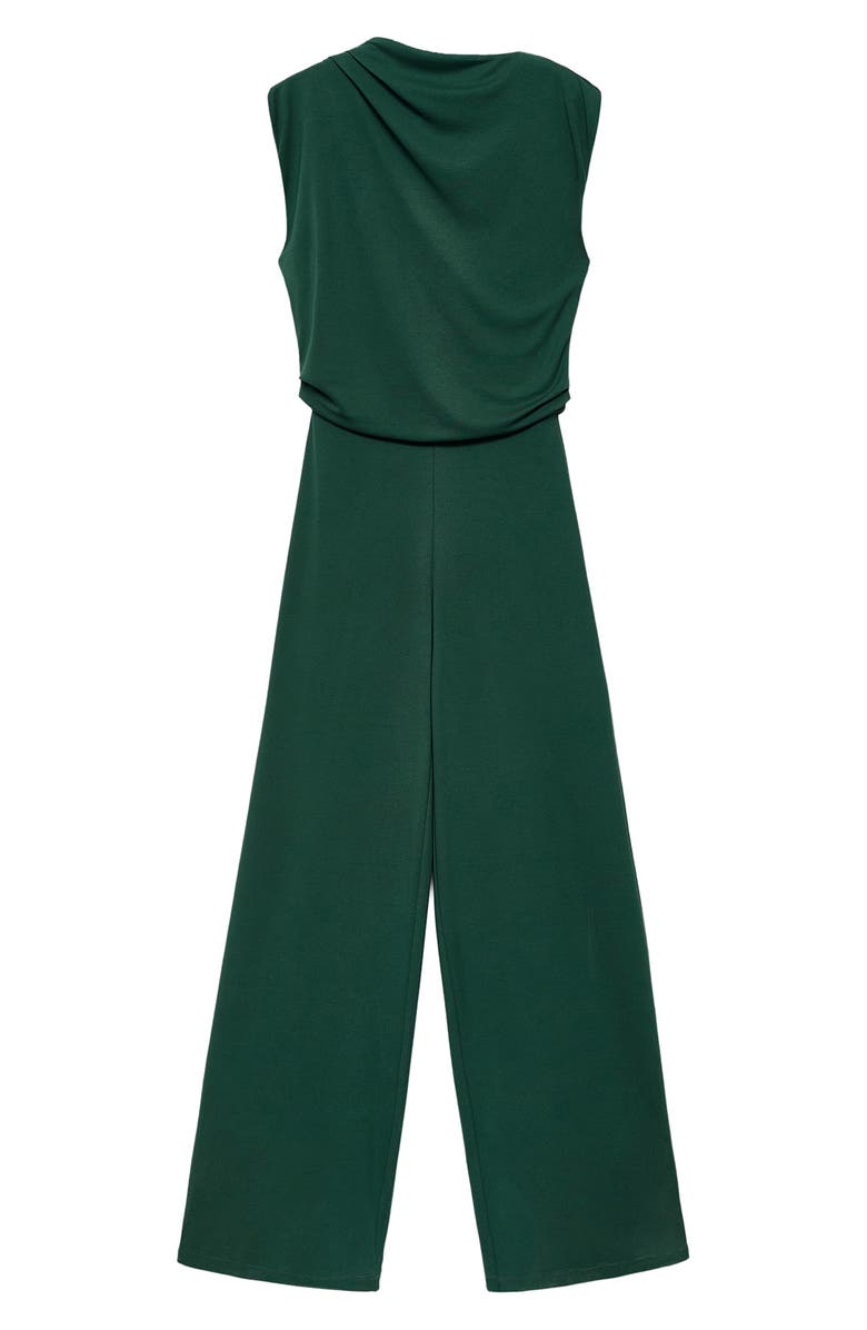 MANGO Drape Wide Leg Jumpsuit, Alternate, color, Dark Green