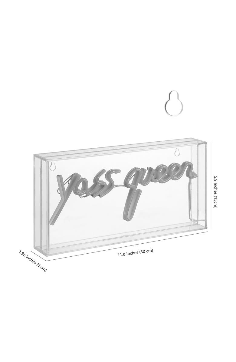 JONATHAN Y Yass Contemporary Glam Acrylic Box USB Operated LED Neon Light, Alternate, color, Pink