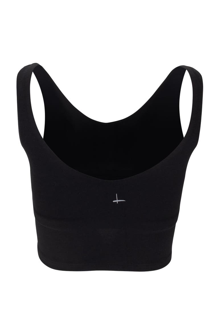 V Neck Organic Cotton Crop Tank, Alternate, color, Black