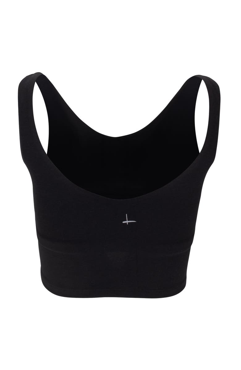 Lezat V Neck Organic Cotton Crop Tank, Alternate, color, Black