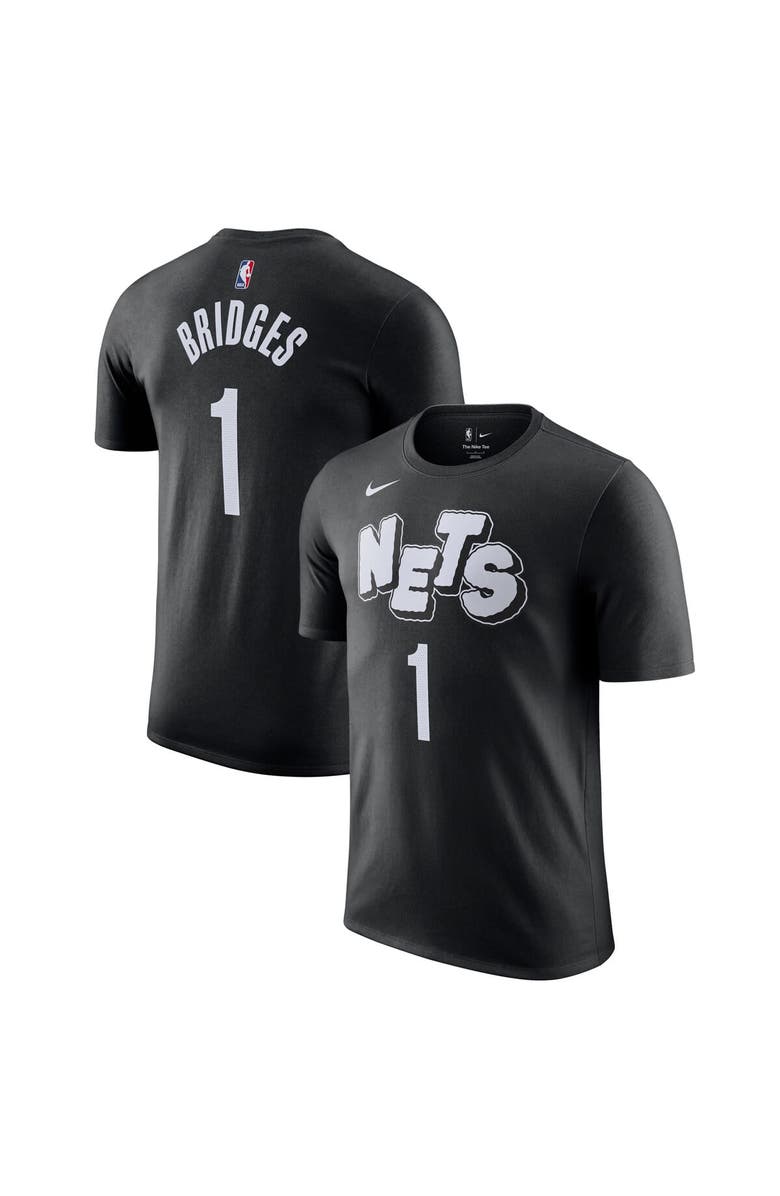 Nike Men's Nike Mikal Bridges Black Brooklyn Nets 2023/24 City Edition Name & Number T-Shirt, Alternate, color, 