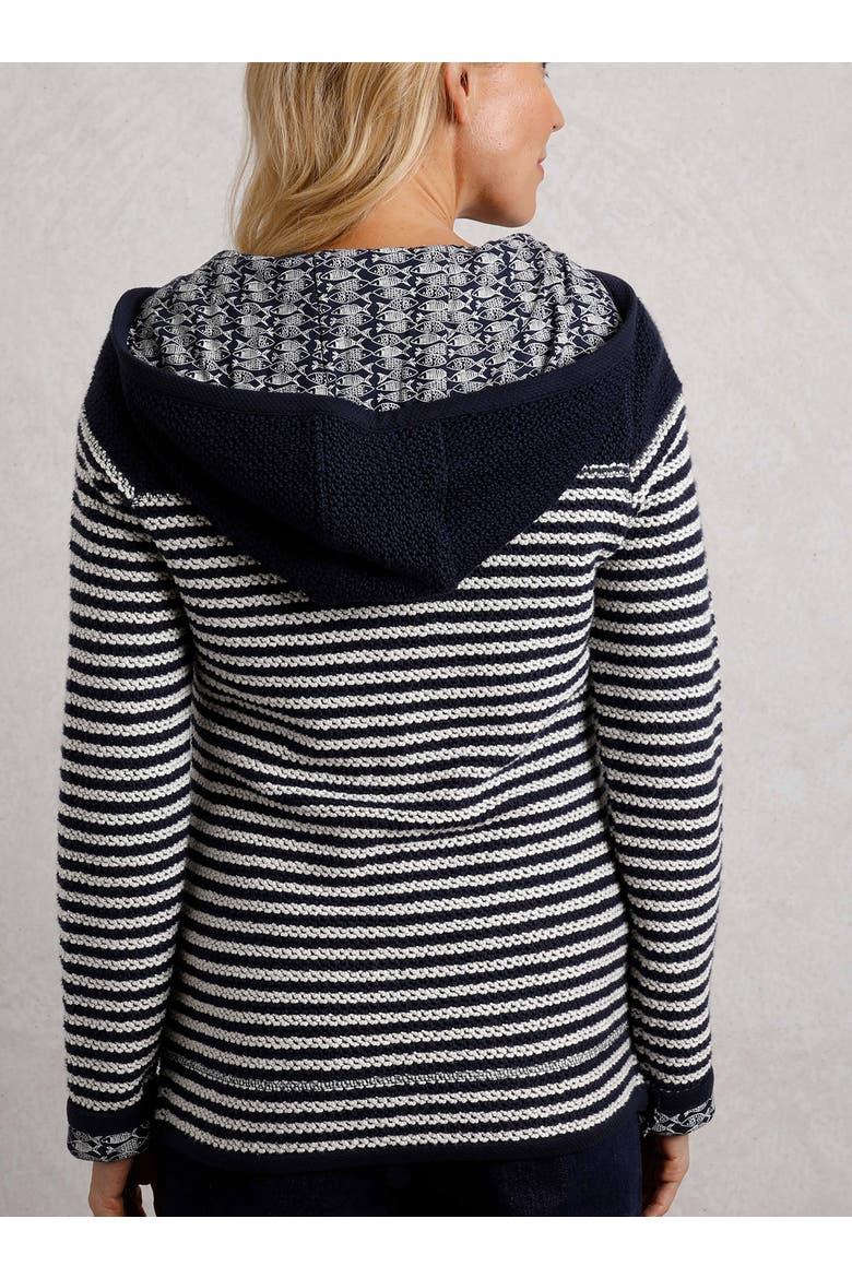 Bianca Full Zip Stripe Macaroni Hoodie, Alternate, color, Navy