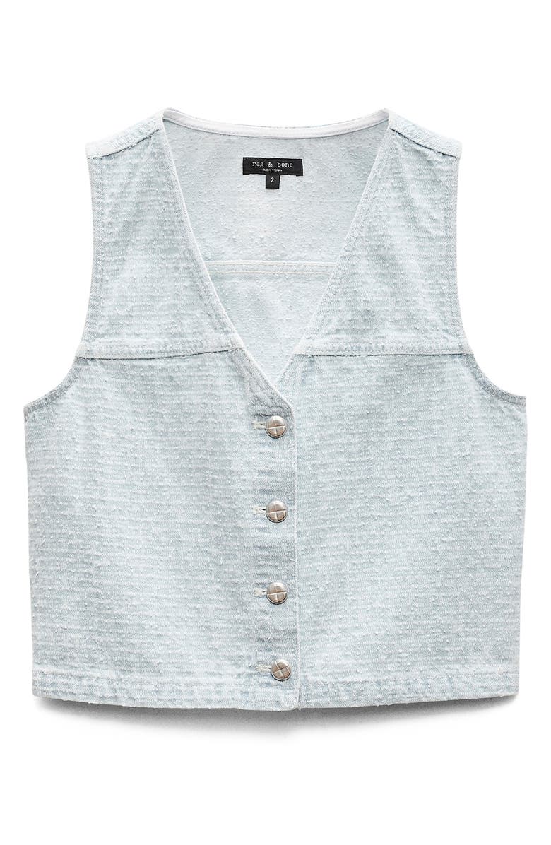 rag & bone Juliana Cotton Tweed Vest, Alternate, color, Sky Blue Tweed