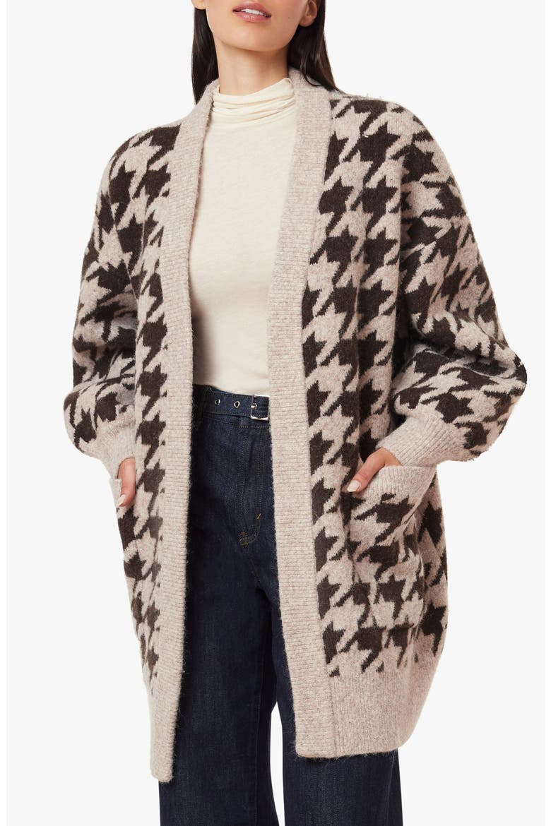 Houndstooth Cardigan, Main, color, TAUPE HOUNDSTOOTH