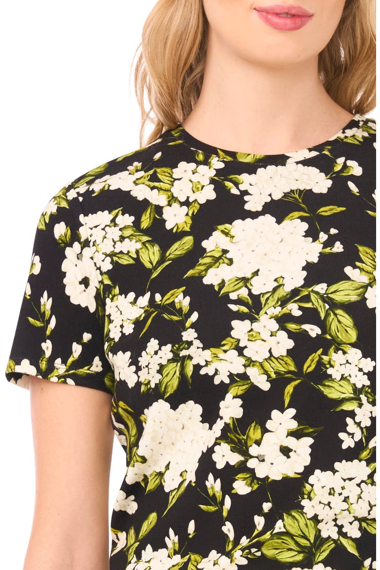 Willow Floral Jersey T-Shirt, Alternate, color, RICH BLACK