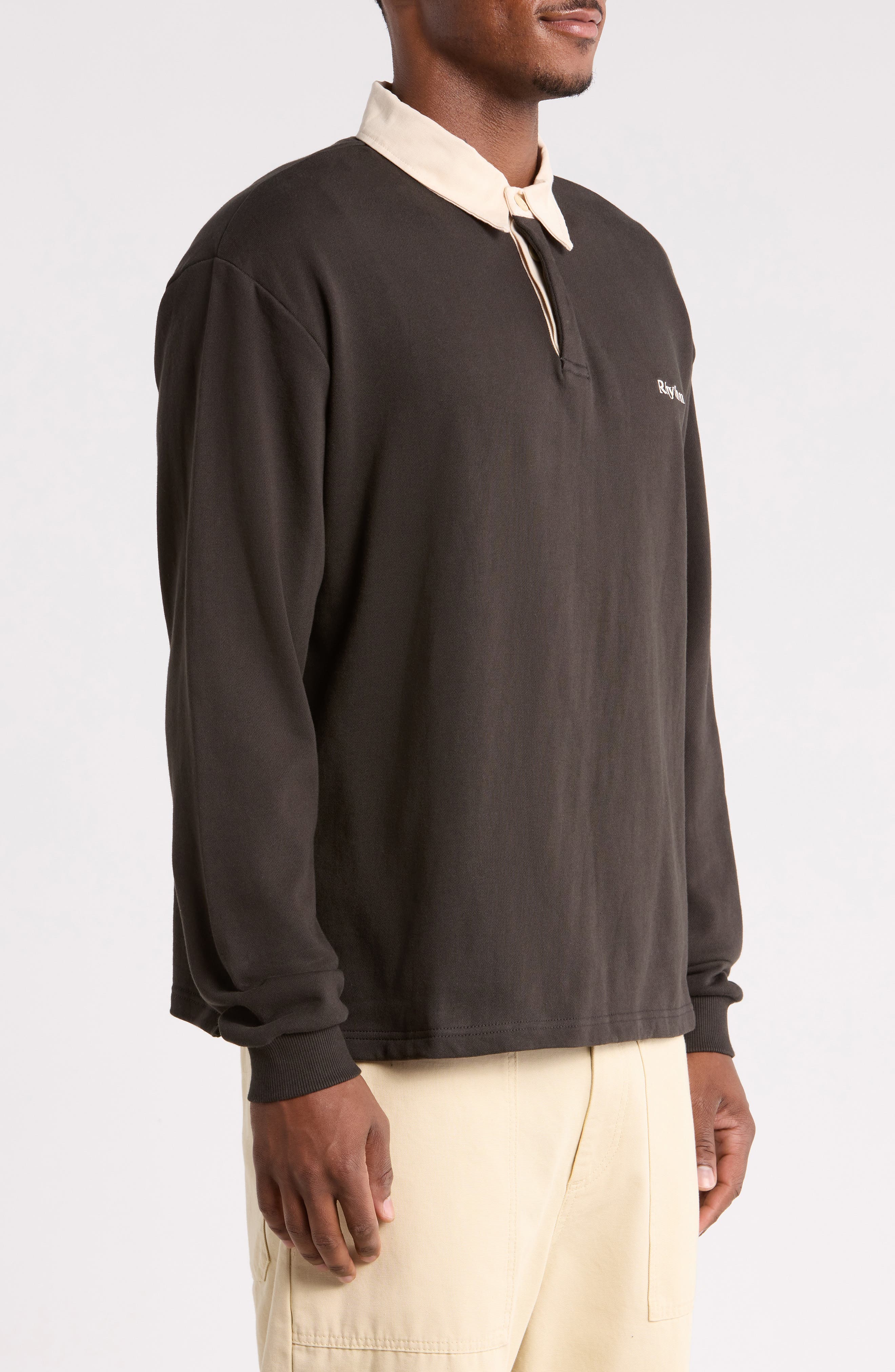 Rhythm Koa Cotton Long Sleeve Rugby Polo (Men) | Nordstrom