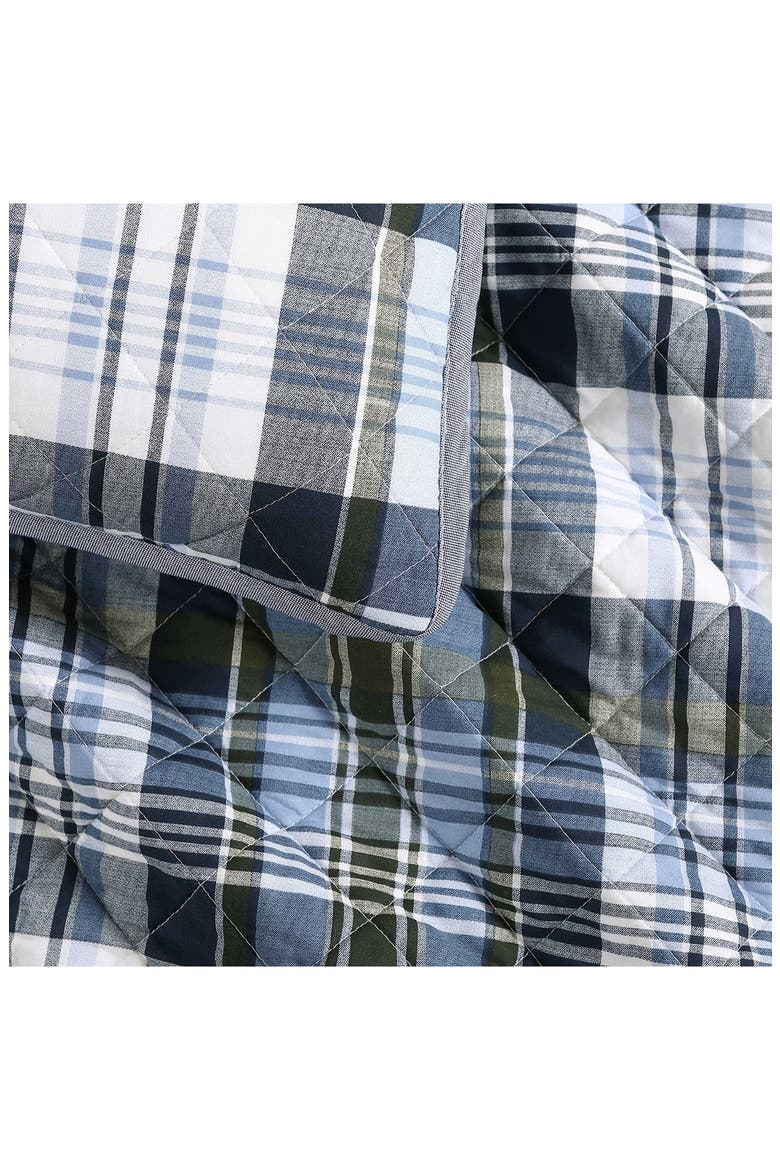 Bleecker Plaid Quilt & Shams Set, Alternate, color, WHITE/ PALE BLUE/ DARK GREEN