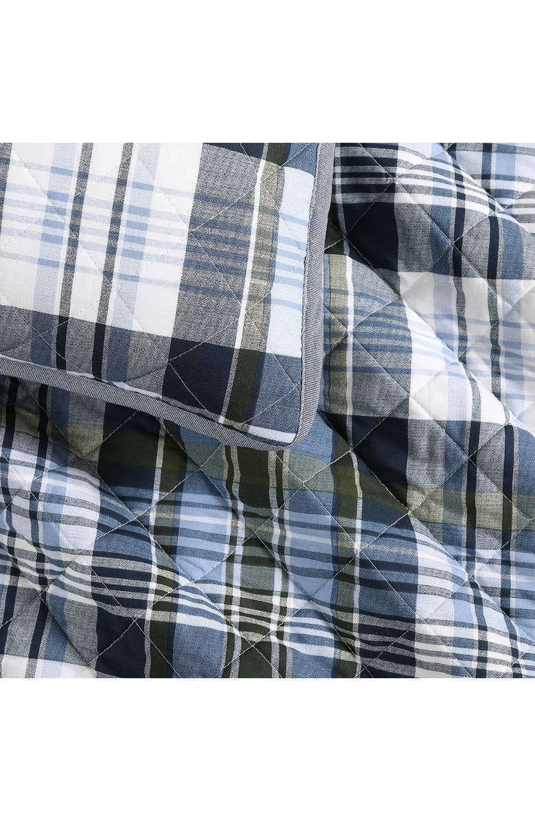 Tommy Hilfiger Bleecker Plaid Quilt & Shams Set, Alternate, color, White/ Pale Blue/ Dark Green