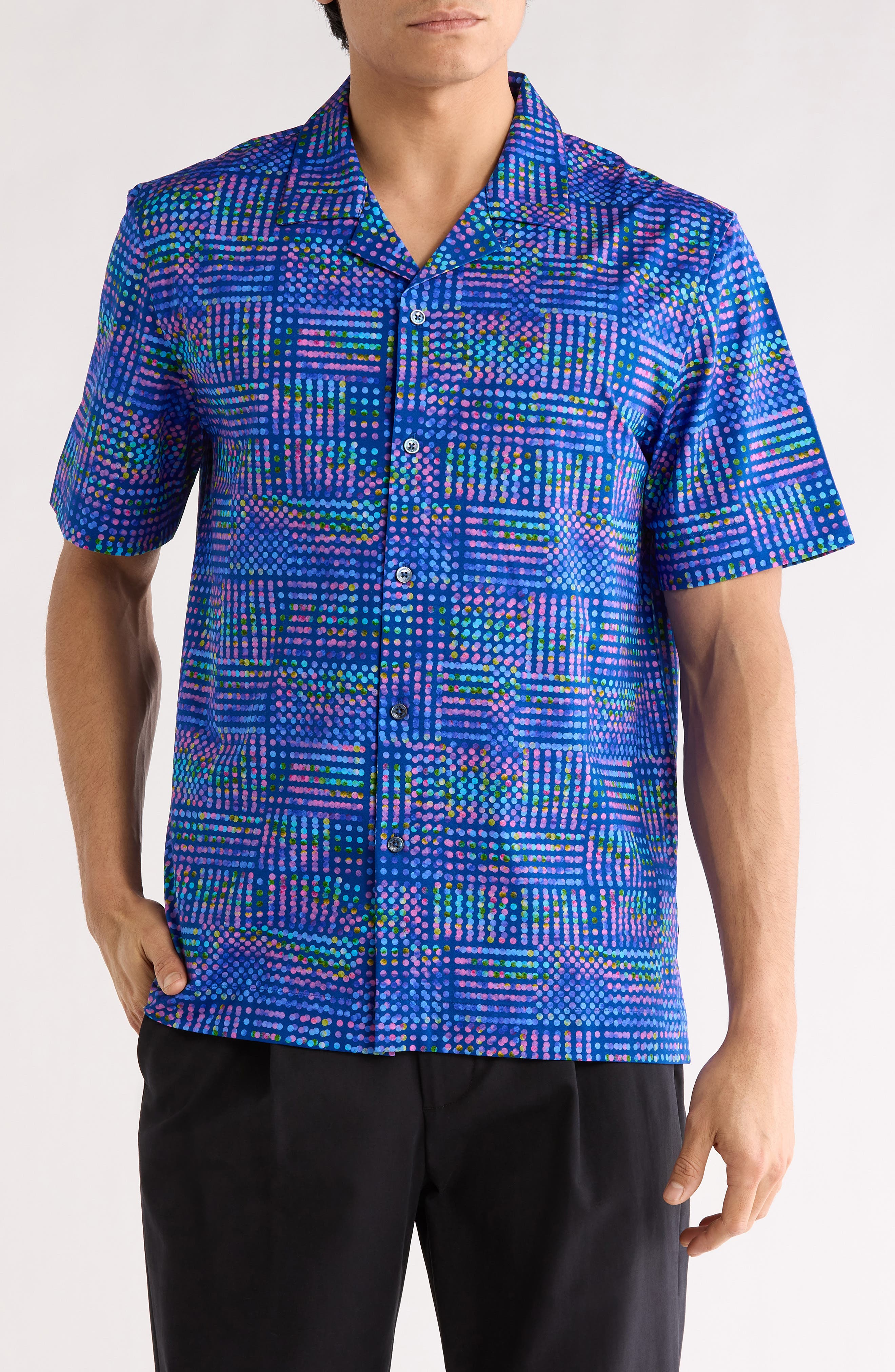 Bugatchi Cole OoohCotton® Short Sleeve Button-Up Shirt