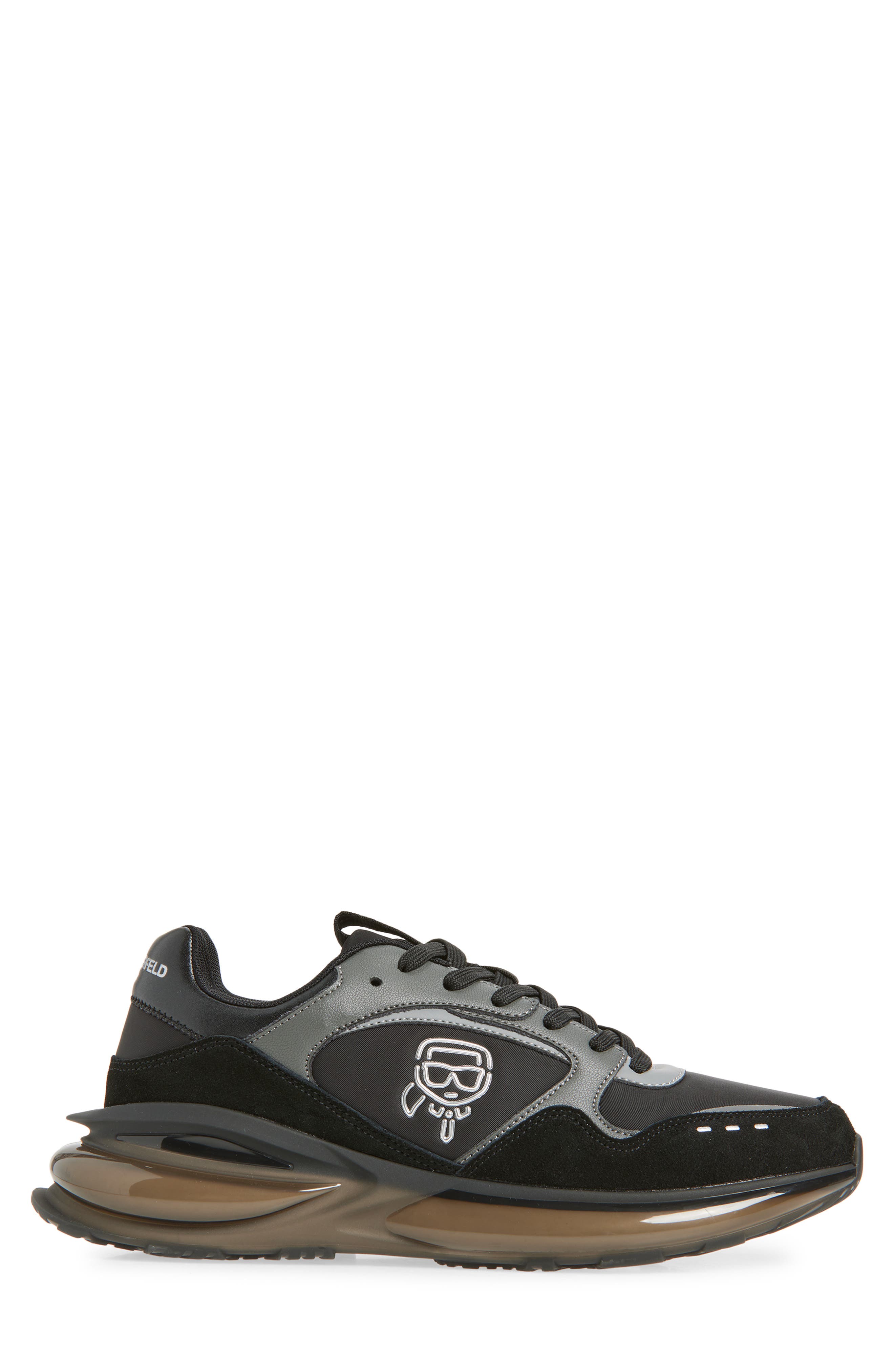 KARL LAGERFELD PARIS Athletic Karl Head Sneaker, Alternate, color, Black/ Grey