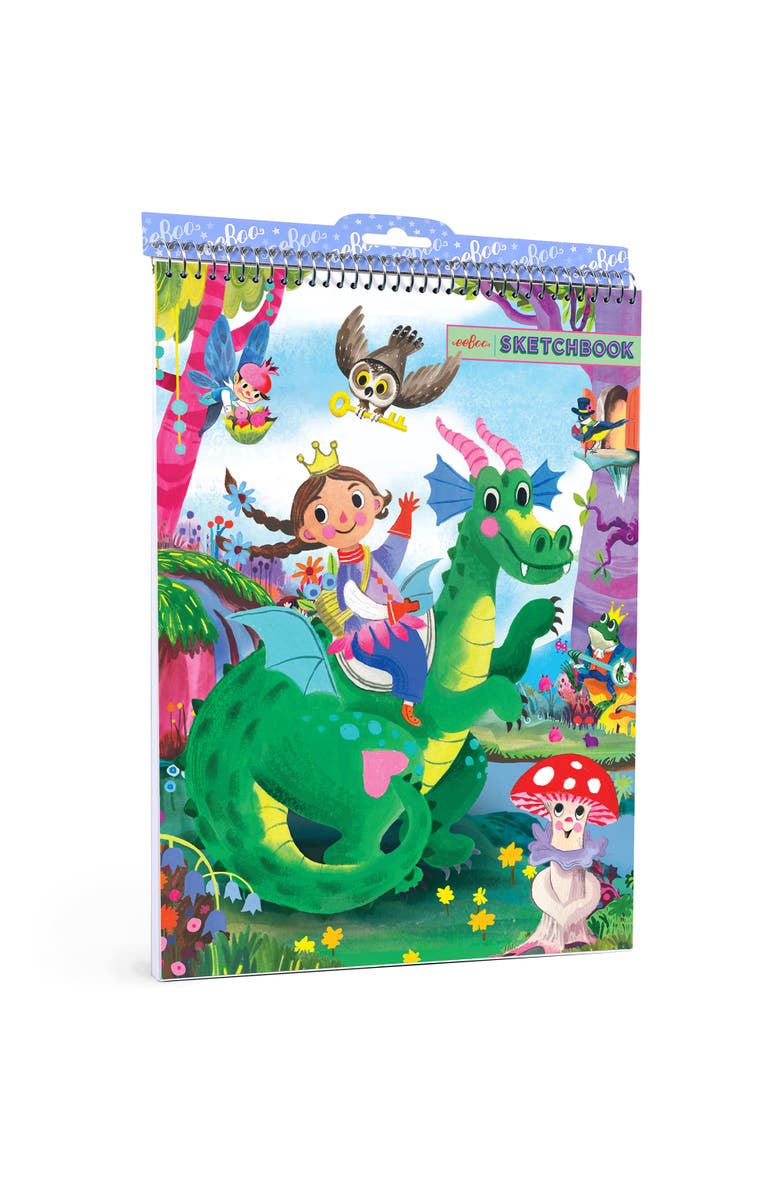 eeBoo Fairytale Dragon Magical Spiral Bound Pad Sketchbook, Main, color, 