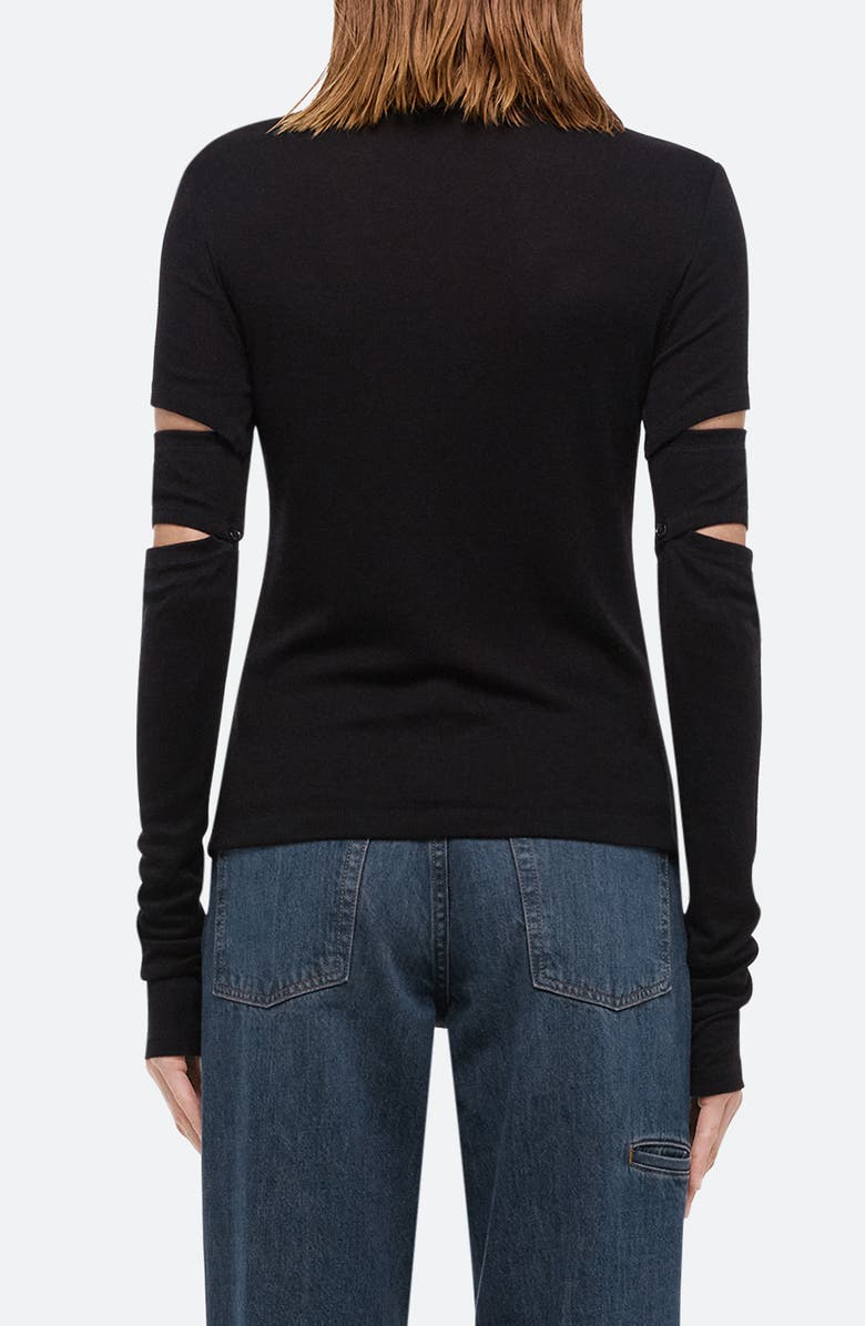 Helmut Lang Slash Sleeve Pima Cotton Blend Knit Top, Alternate, color, 