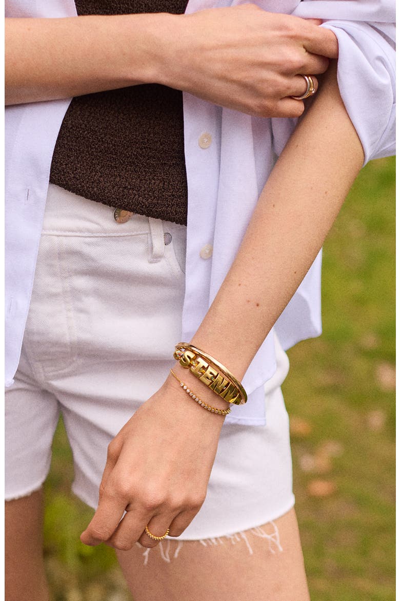 Oversized Waterproof Name Cord Bracelet, Alternate, color, GOLD MULTI