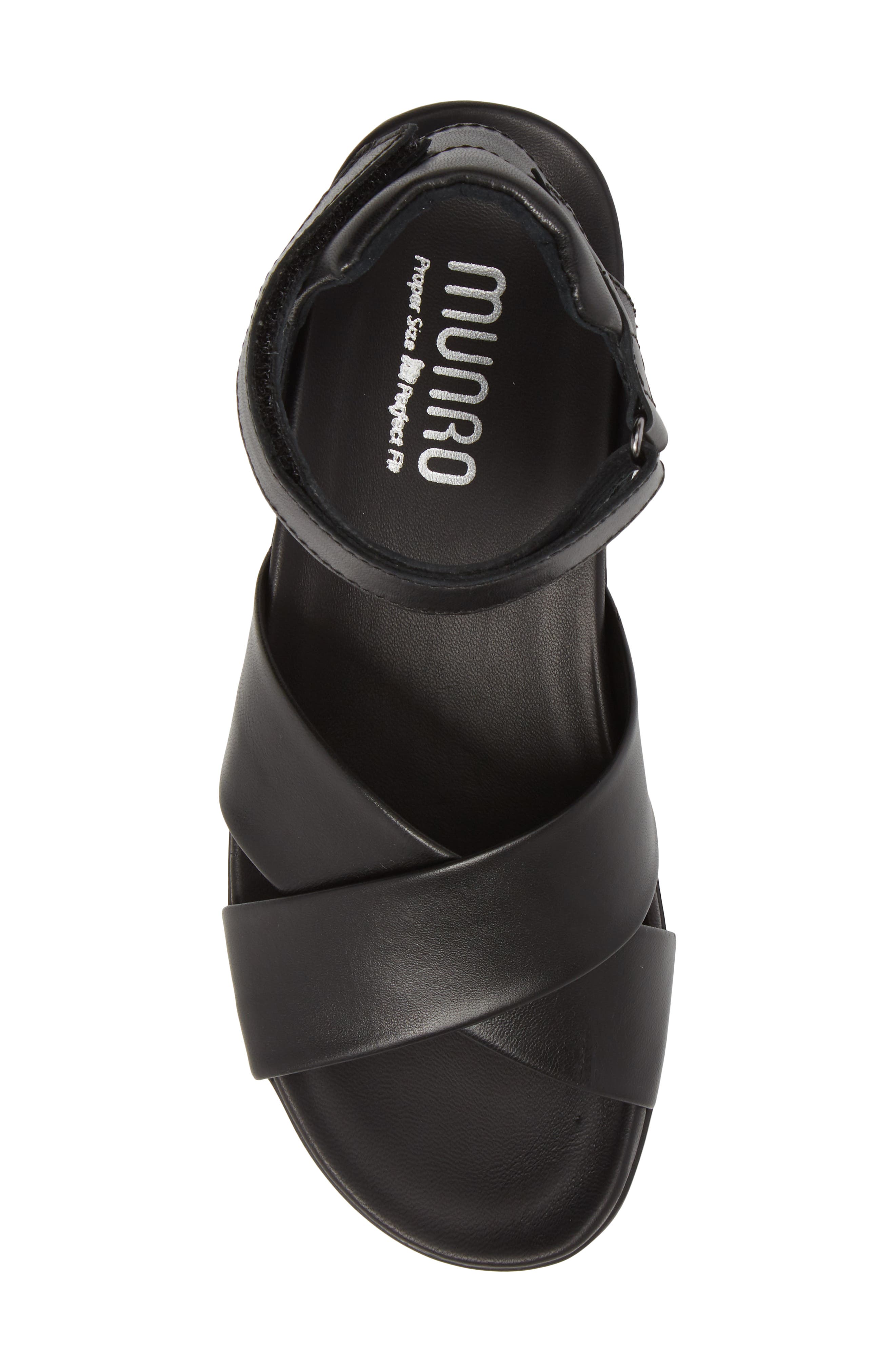 Brinn Sandal, Alternate, color, BLACK LEATHER