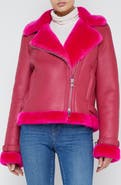 L'AGENCE Niri Genuine Shearling Moto Jacket