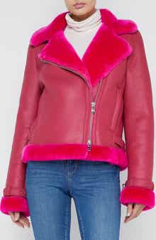 L'AGENCE Niri Genuine Shearling Moto Jacket