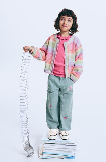 Kids' Embroidered Straight Leg Cargo Pants