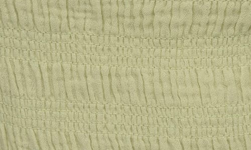Dkny Jeans Ruffle Strap Smocked Cotton Crop Top