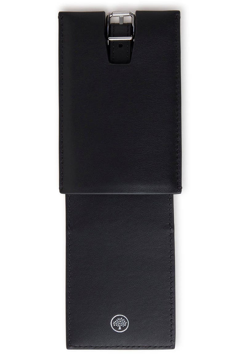 Leather Luggage Tag, Alternate, color, BLACK