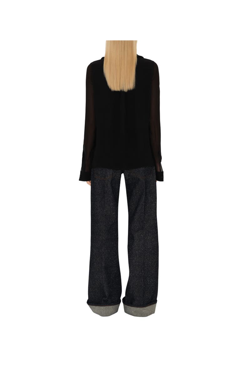 Burberry Ruffled Silk Blouse, Alternate, color, 