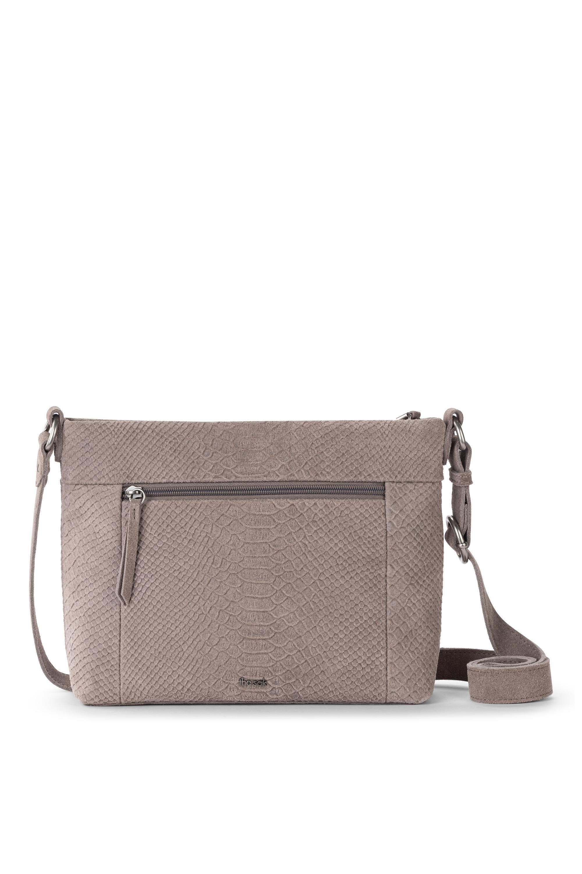 Melrose Crossbody Leather Bag, Alternate, color, Mushroom Croco Suede