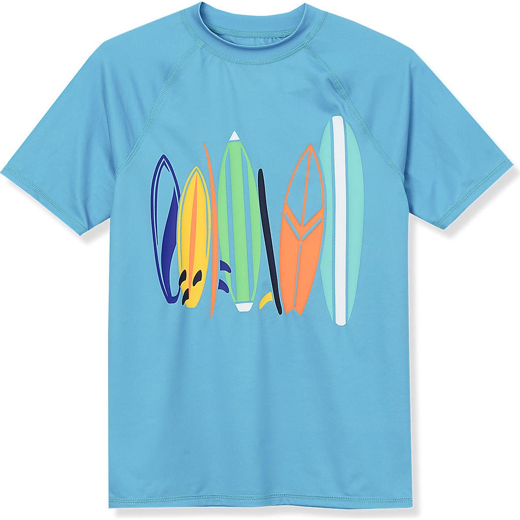 LANDS' END LANDS' END BOYS SHORT SLEEVE UPF 50 SUN PROTECTION RASH GUARD
