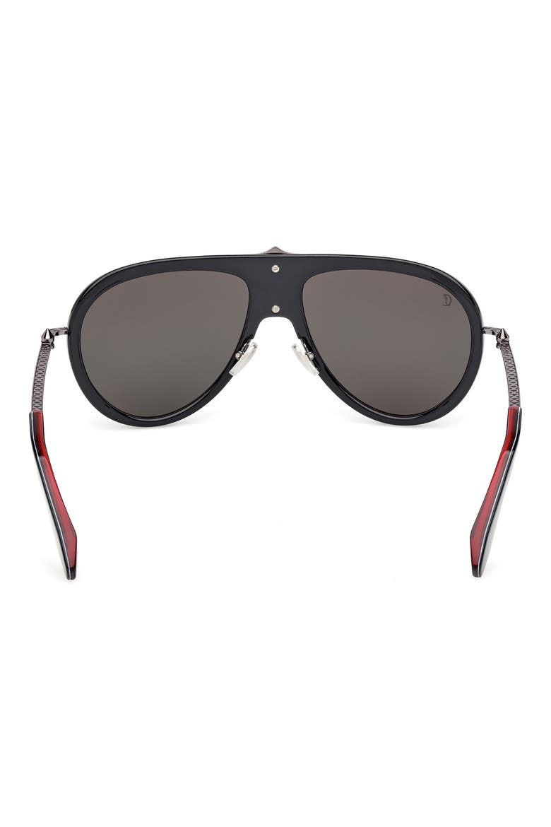 63mm Pilot Sunglasses, Alternate, color, BLACK / GUNMETAL RED ENAMEL