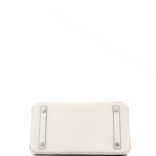 Pre-owned Hermes  Hermes Birkin Handbag Light Togo With Palladium Hardware 30 In White