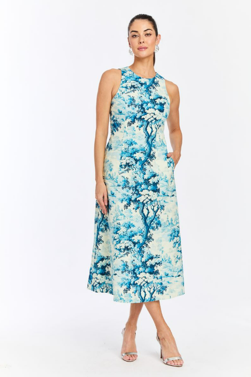 Mestiza New York Louisa Midi Dress In Blue