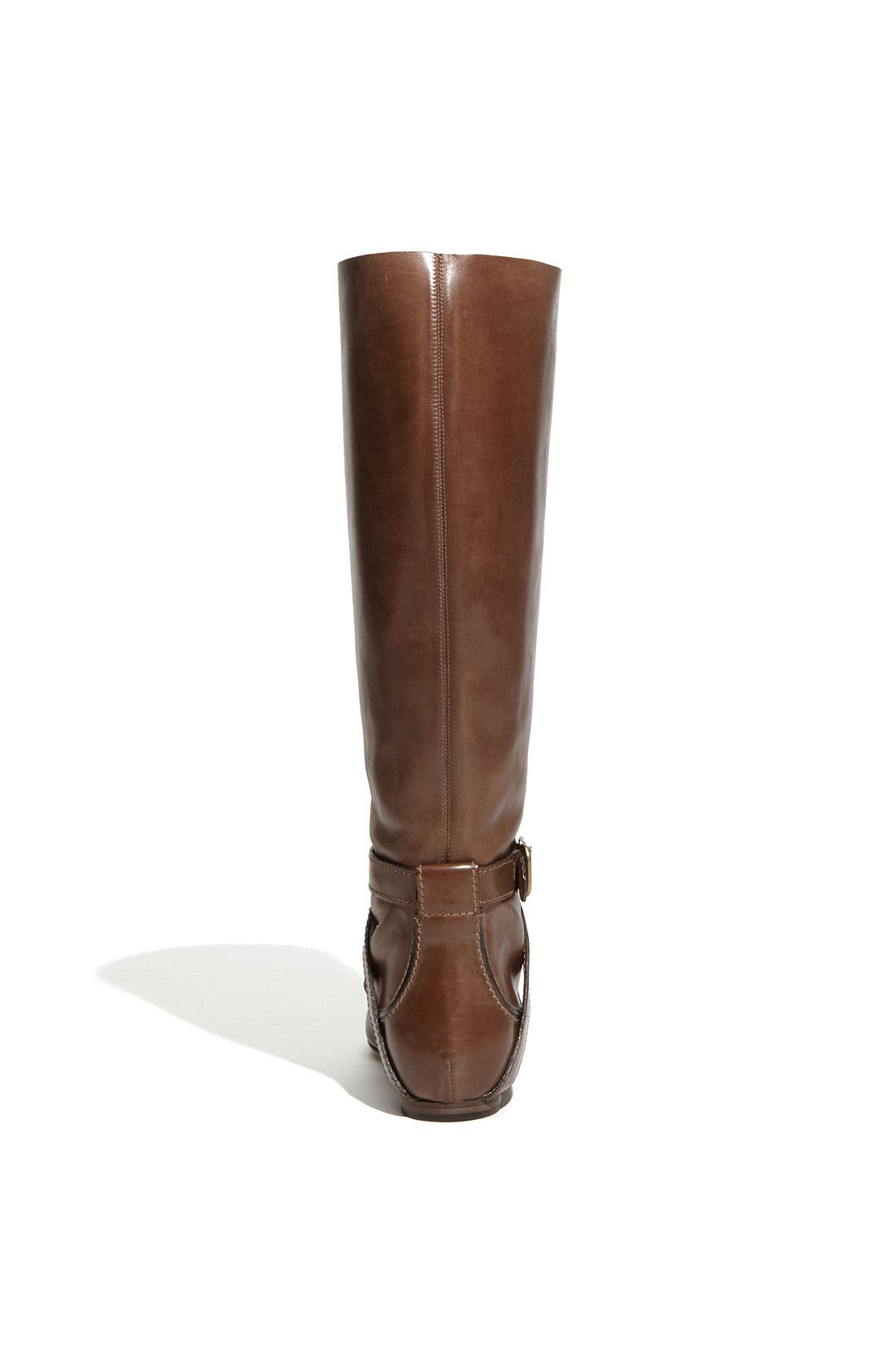 Buckle Strap Leather Boot, Alternate, color, MOUSSE