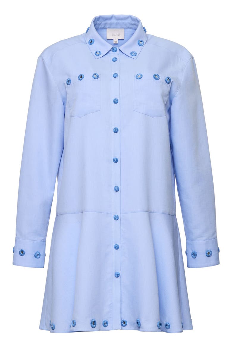 Giulia Long Sleeve Minidress, Alternate, color, RAIN CLOUD
