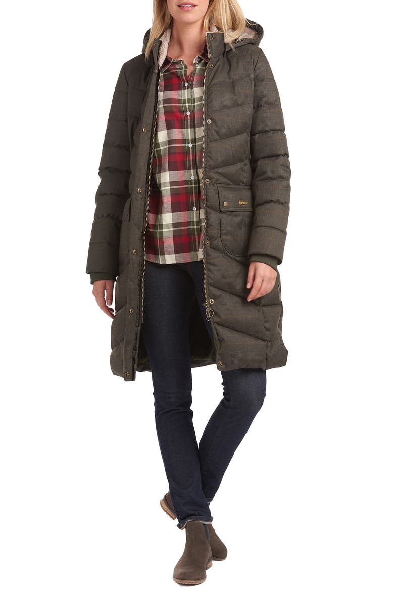 Barbour Kingston Hooded Puffer Coat, Main, color, 