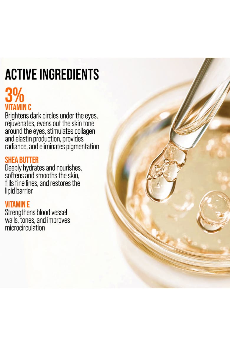 Eye Cream with Vitamin C for Brightening & Hydrating with Cooling Ceramic Applicator, Alternate, color, White