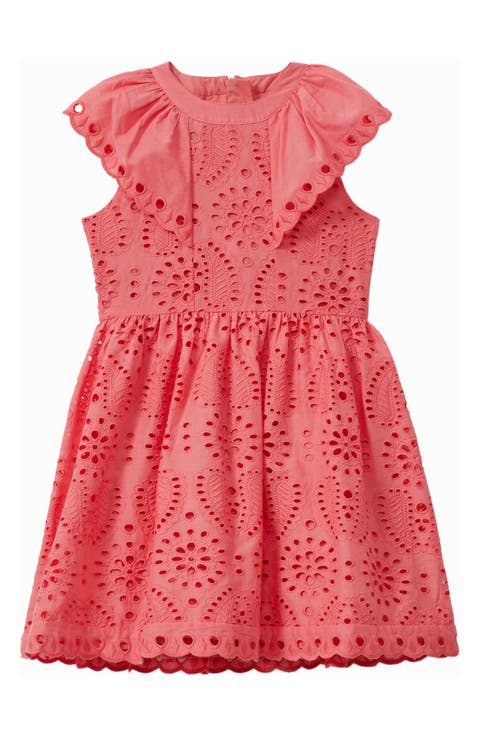 Kids' Lilly Jr. Eyelet Ruffle Sleeve Cotton Dress (Little Kid & Big Kid)