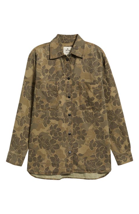 Paradise Camo Cotton Button-Up Shirt