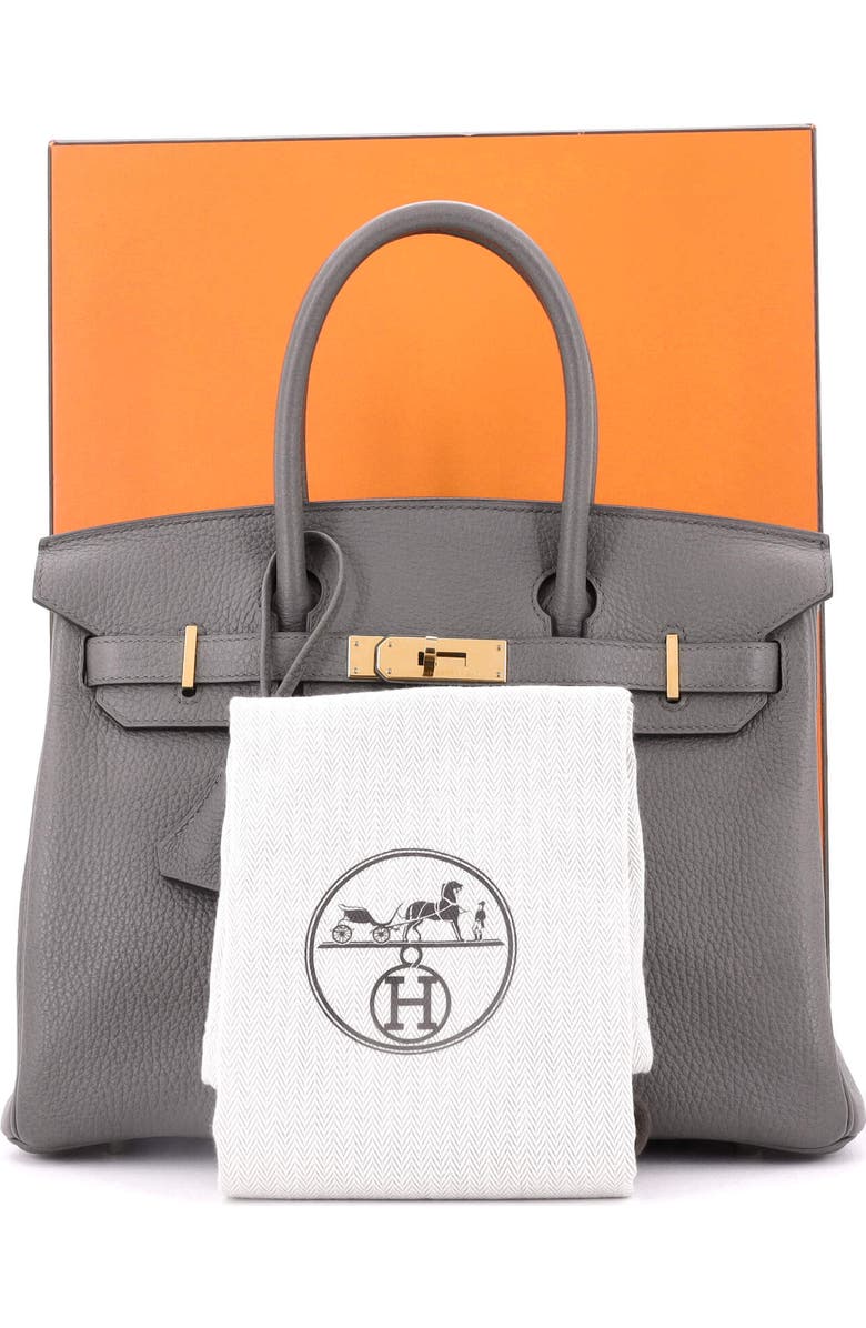 Pre-Owned Hermes Birkin Handbag Grey Togo with Gold Hardware 30, Alternate, color,